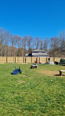 Finished wooden fence