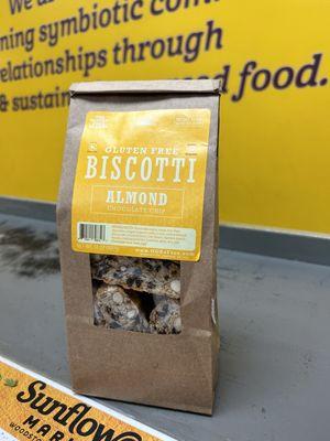 Gluten free biscotti at Sunflower Market checkout!