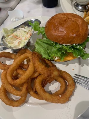 $25 meal - burger plus "extra" side of onion rings!