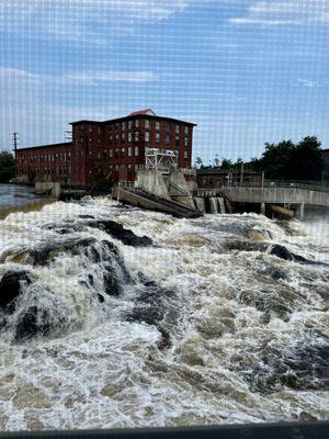 The roaring river just outside the open screened window!