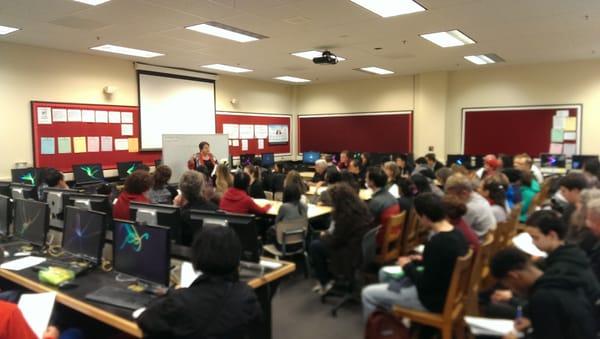 A college workshop with 82 parents and students at Albany High School (the most that AHS has ever had at an event like this)