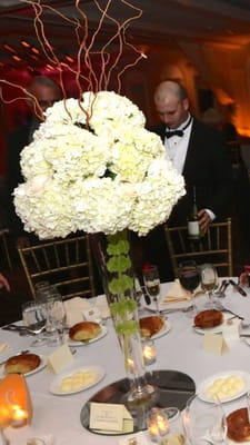 Centerpiece aka hydrangeas.