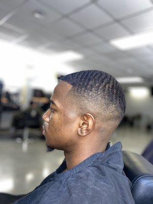 High fade with 1.5 with the grain