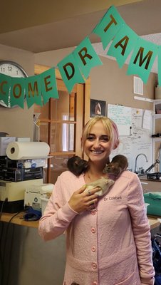 Dr. Tam getting rat cuddles!