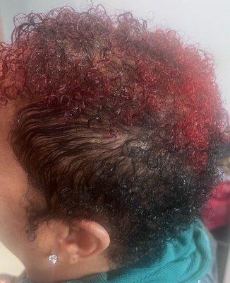 Shampoo, color, and pixie cut on natural hair