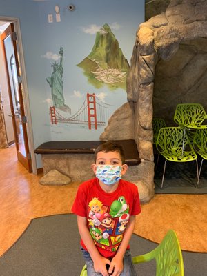 My son at Kidz Dental Care! He is so excited and looking forward to his cleaning!