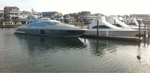 The Azimut we are delivering to Florida on the T-head of B-Dock at South Jersey Marina