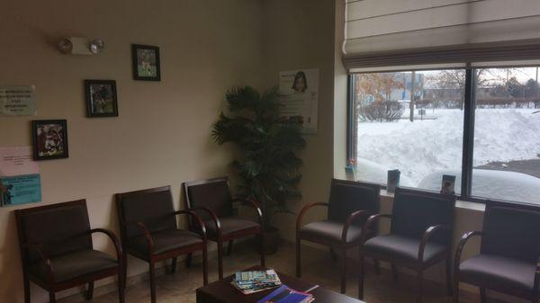 Our goal is to never have patients wait but in the event that they do we offer a comfortable waiting area.