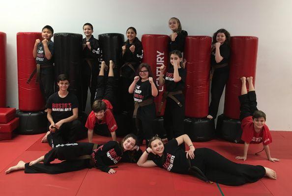 Some of our awesome brown and black belts!