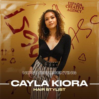 Now Representing: CAYLA KIORA. Cayla has excelled as a certified and licensed hair stylist for 4 years and hails from the city of Long Beach