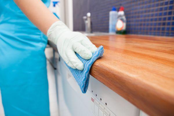 maid cleaning the kitchen