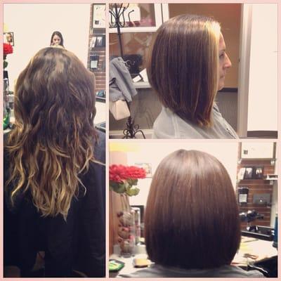 Long bob hair makeover