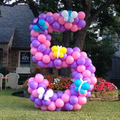 Balloon Yard Number 5 with butterflies, 9ft tall