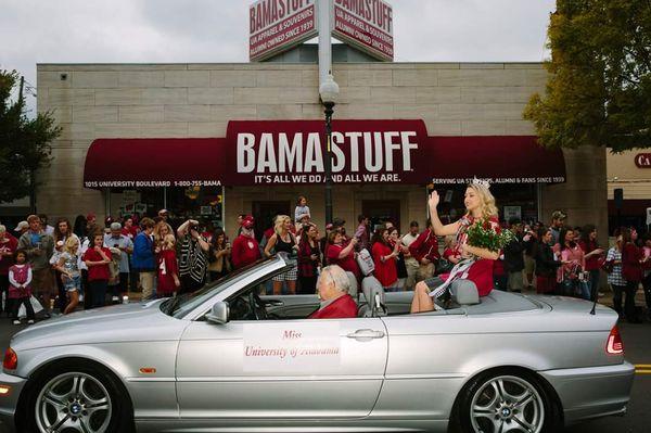 Bamastuff on the Strip during Homecoming Parade.  This image was featured in a New York Times article.