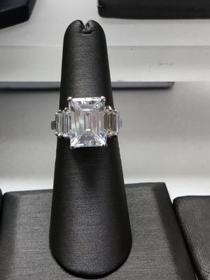 Spectacular emerald cut diamond ring