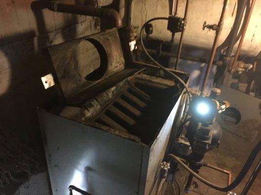 Oil boiler cleaning