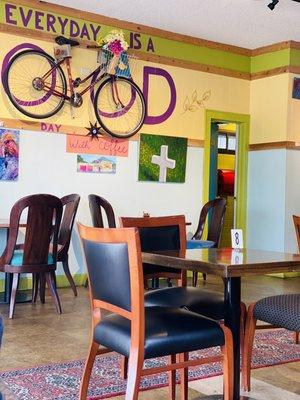 Fun, colorful, quant family owned cafe.