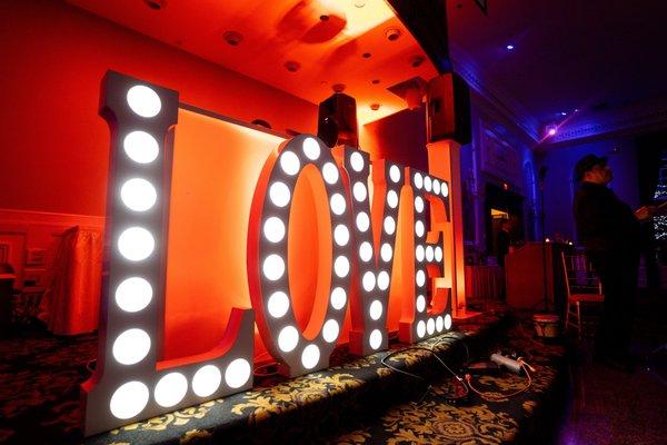 RED Marquee "LOVE" Letters