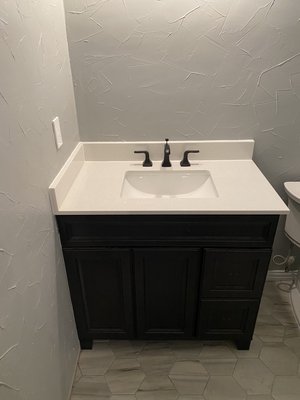 New vanity and lavatory install