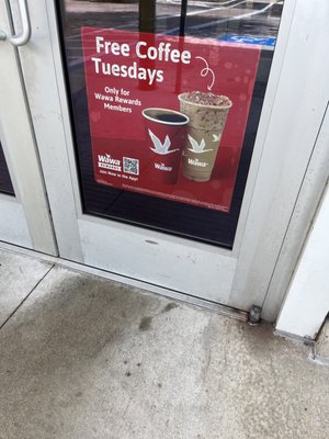 Free coffee Tuesday for Wawa Rewards Members