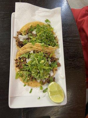 Two steak tacos