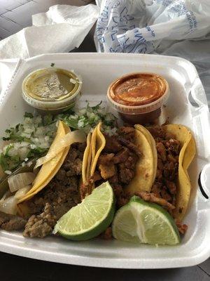 Pastor, bistek, pollo tacos - $1.49 each