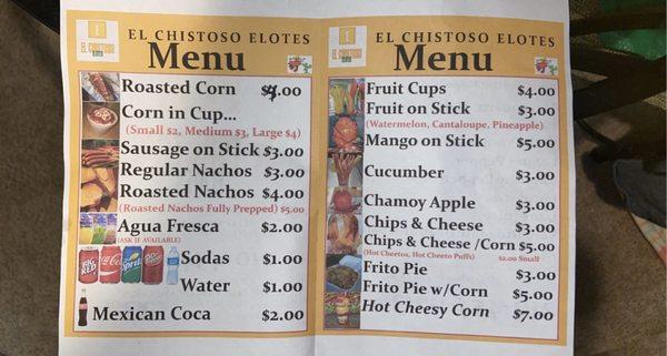 menu