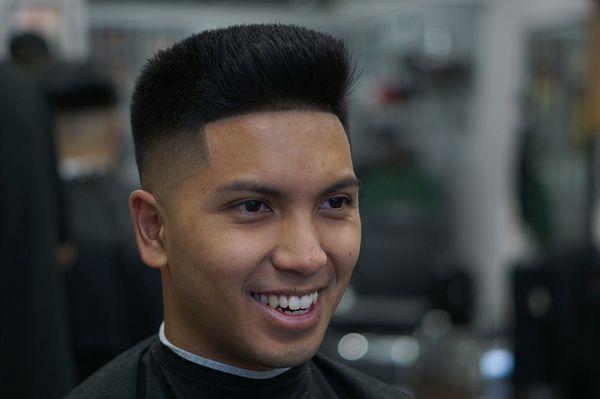 Scissor top - styled in shape bald fade