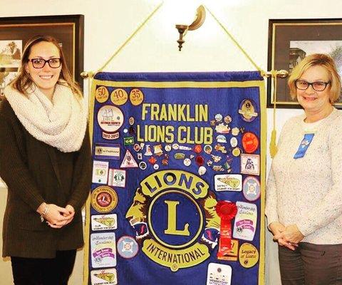 Olivia Parsons, PT, DPT presents to the Franklin Lions Club about the benefits of physical therapy.