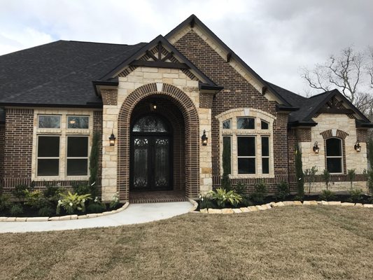 Stone and brick combination