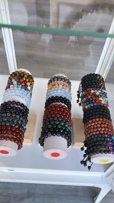 Bracelets are made of high quality quartz. They are reasonably priced and we offer a wide selection.