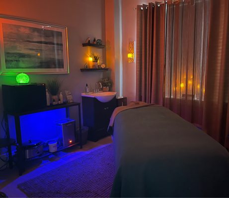 Atmosphere adds to the relaxation you will experience at kt massage treatments