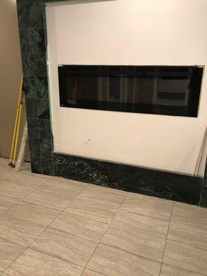 fireplace marble installation