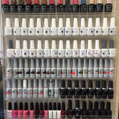 Our selection of gel nail polishes.