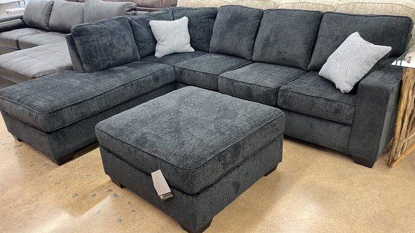 Slate Sectional and Ottoman