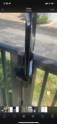 this is a gate lock that we installed for a customer for his pool