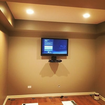 Exercise Room Solution -Mounted television with Blu-ray installation