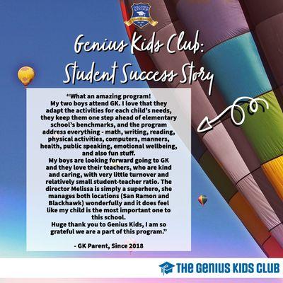 --Student Success Story 2021-- Thank you Genius Kids Club family since 2018!