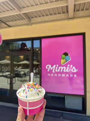 Lychee sorbet with rainbow sprinkles