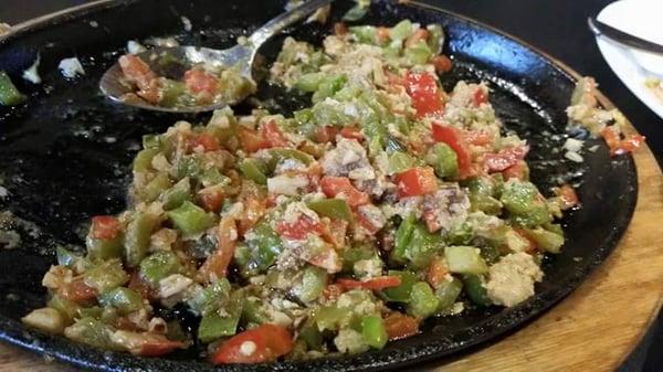 Pork sisig ... i think peppers were used as fillers