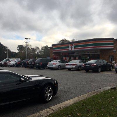 Typical parking lot situation around 8:20am.