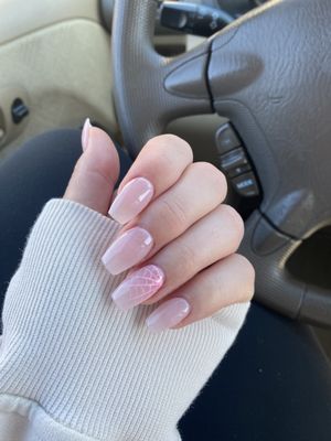 Pink web nails