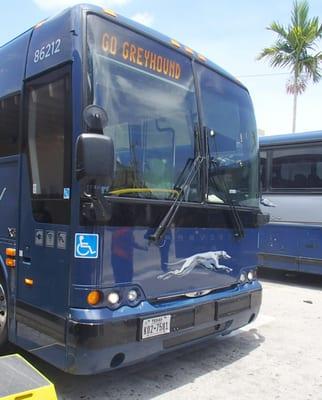 Greyhound's Canadian built Prevost buses.