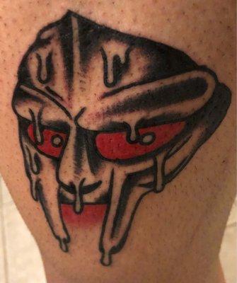 MF DOOM Tribute tattoo.