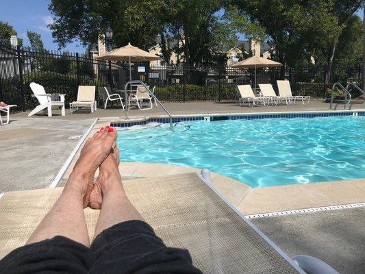 Exceptionally clean pool always has hand sanitizer,