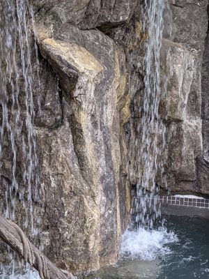 Massaging waterfall in the spa