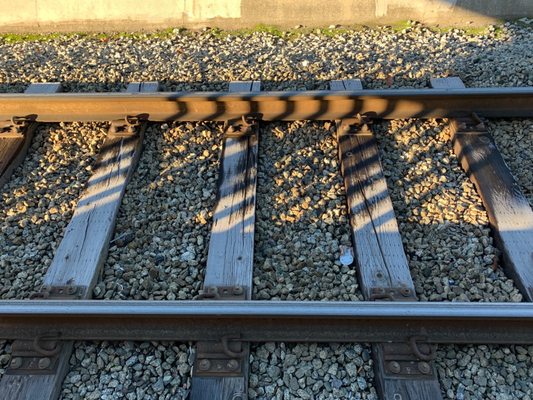 Icy rail tracks