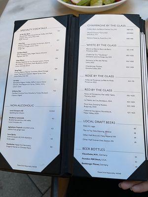 cocktail menu