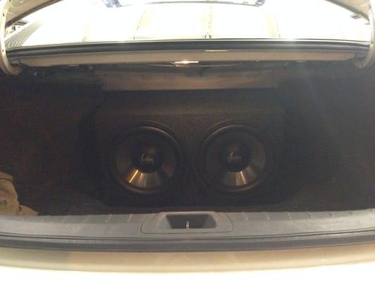 A view of my trunk with the dual 12" subs. Very nice!