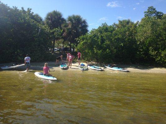 Paddle Boarding Tour Launching at Bowditch Point Beach Park Fort Myers Beach